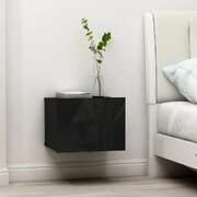 Bedside Cabinets 2 pcs High Gloss Black 40x30x30 cm Chipboard