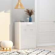 Shoe Cabinet High Gloss White 60x35x84 cm Chipboard