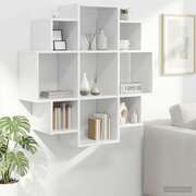 White Wall Shelf 9 Compartments 90cm | EXTG