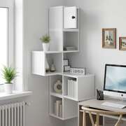 Wall Corner Shelf 7 Tier White 120cm | EXTG