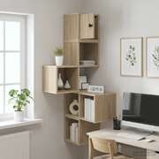 Corner Wall Shelf 7 Tier Sonoma Oak 120cm | EXTG