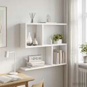 White Wall Shelf 4 Compartments 60cm | EXTG