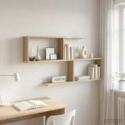 Wall Shelf Sonoma Oak 4 Compartments 100cm | EXTG