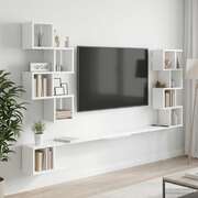 Wall-Mounted TV Shelf White 180cm Engineered Wood | EXTG