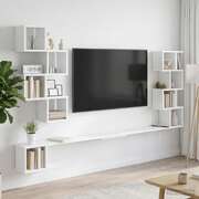 Wall-Mounted TV Shelf White 160cm Engineered Wood | EXTG