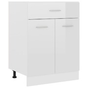 Drawer Bottom Cabinet High Gloss White - Engineered Wood