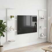 White Wall Shelves Set of 2 Engineered Wood | EXTG