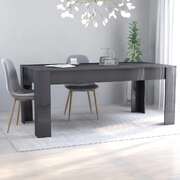Dining Table High Gloss Grey 180x90x76 cm Chipboard