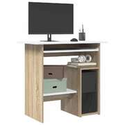 Desk White and Sonoma Oak 80x45x74 cm Chipboard