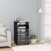 Drawer Cabinet Hign Gloss Black 40x50x76 cm Chipboard