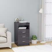 Drawer Cabinet Hign Gloss Grey 40x50x76 cm Chipboard
