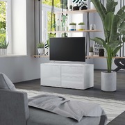 TV Cabinet High Gloss White 80x34x36 cm Chipboard