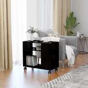 Side Table High Gloss Black 70x35x55 cm Chipboard