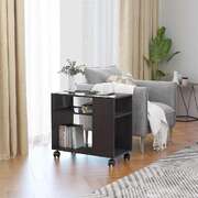 Side Table High Gloss Grey 70x35x55 cm Chipboard