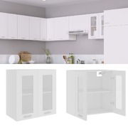 Hanging Glass Cabinet White Engineered Wood