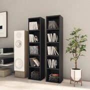 CD Cabinets 2 pcs Black Engineered Wood