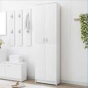 Hallway Wardrobe White Engineered Wood Closet Storage Cabinet Furniture