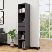 Book Cabinet High Gloss Grey 36x30x171 cm Chipboard