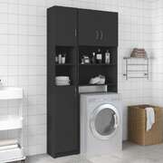 Bathroom Cabinet Grey 32x25.5x190 cm Chipboard