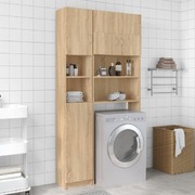 Bathroom Cabinet Sonoma Oak 32x25.5x190 cm Chipboard