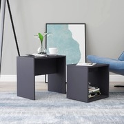 Coffee Table Set Grey 48x30x45 cm Chipboard