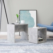 Coffee Table Set Concrete Grey 48x30x45 cm Chipboard