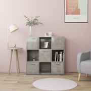Book Cabinet Concrete Grey 90x30x90 cm Chipboard