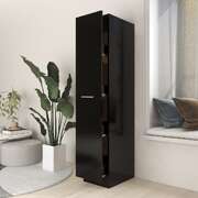 Apothecary Cabinet Black Engineered Wood - Home Organiser Storage Cabinet