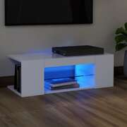 TV Cabinet with LED Lights White