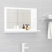 Bathroom Mirror White Engineered Wood