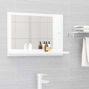 Bathroom Mirror High Gloss White Engineered Wood