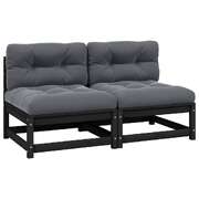 Minimalist Garden Middle Sofas with Anthracite Outdoor Retreat Evening 
