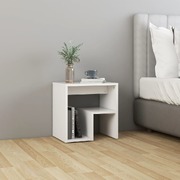 Bed Cabinet White Engineered Wood