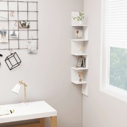Wall Corner Shelf White Engineered Wood