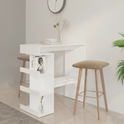 Bar Table With Storage Rack White Chipboard