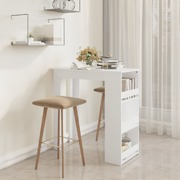 Bar Table With Storage Rack White Chipboard
