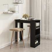 Bar Table With Storage Rack Black Chipboard