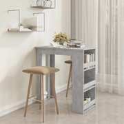 Bar Table With Storage Rack Concrete Grey