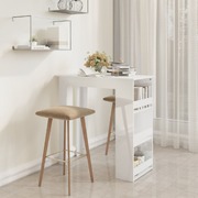 Bar Table With Storage Rack High Gloss White