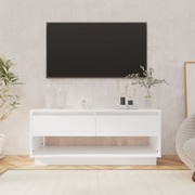 Tv Cabinet Stands 2 Drawers White Chipboard