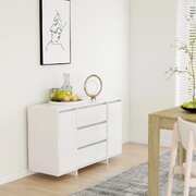 Buffets & Sideboard With 3 Drawers White Chipboard