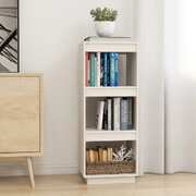 Book Cabinet/Room Divider White Solid Pinewood