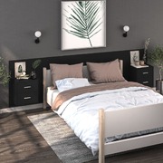 Wall-mounted Bedside Cabinets 2 pcs /Black