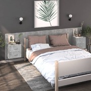 Wall Bedside Cabinets 2 pcs Concrete Grey