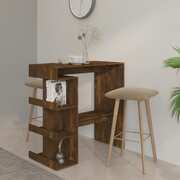 Bar Table With Storage Rack Smoked Oak Chipboard