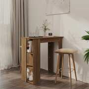 Bar Table With Shelf Brown Oak Chipboard