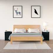 Bedside Cabinets 2 pcs Black Solid Wood