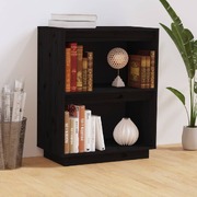 Console Cabinet Black Solid Wood Pine
