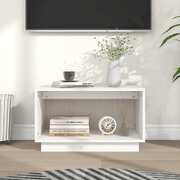 TV Cabinet White Solid Wood Pine
