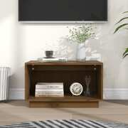 TV Cabinet Honey Brown Solid Wood Pine
